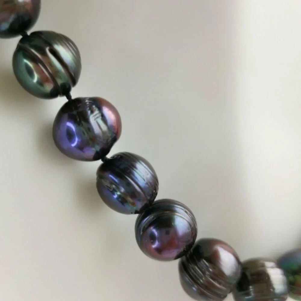 Baroque Tahitian Black Pearl necklace 18 Inches 🆕 - Picture 5 of 8